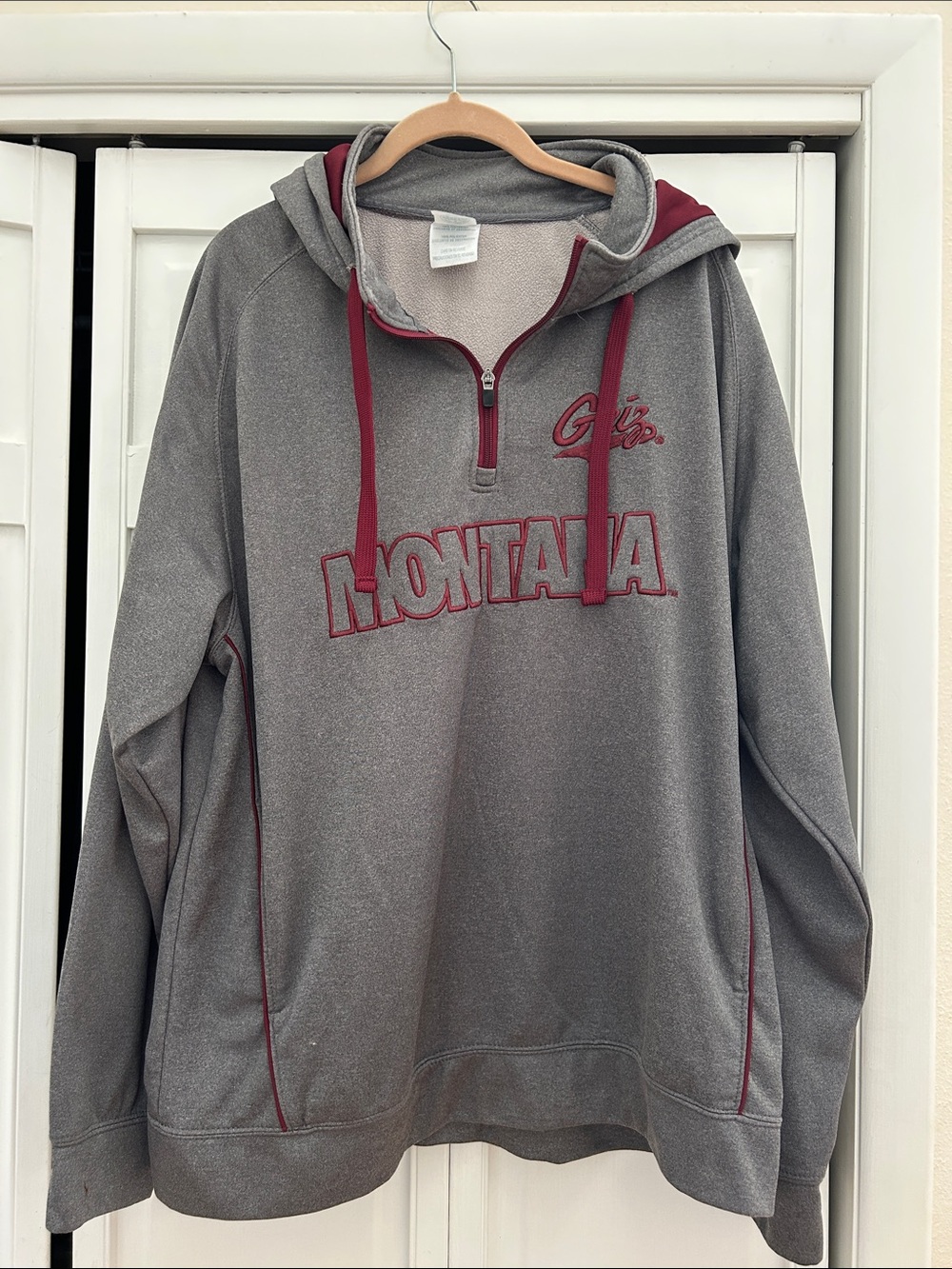 University of Montana Rivalry Threads Grey Hoodie with Maroon Accents